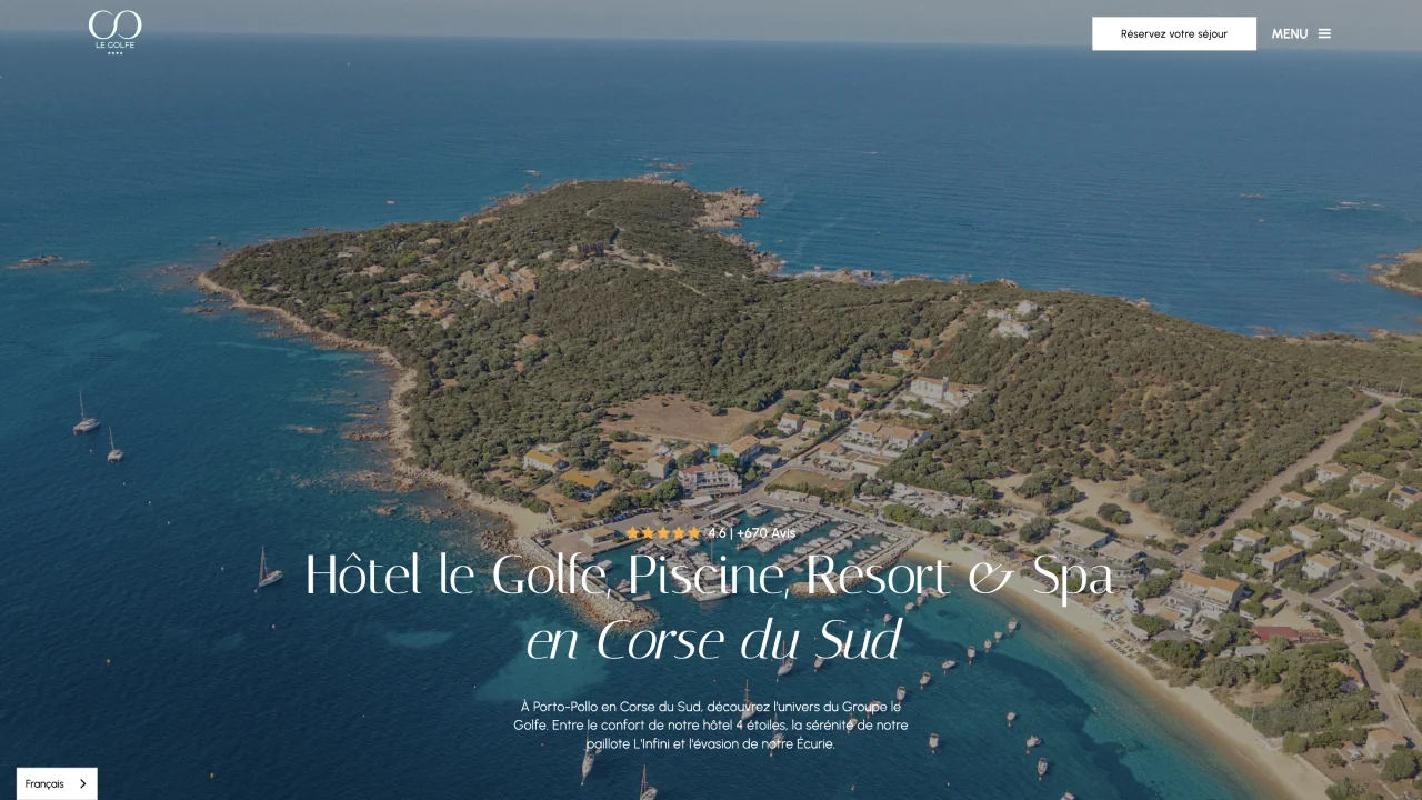 Aperçu du site Hôtel Porto Pollo